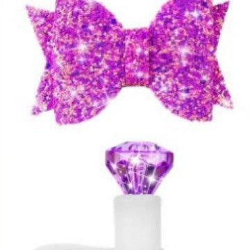 Wholesale Shiny diamond straw hat decorated with big bowknot cartoon cute doll silicone straw cover